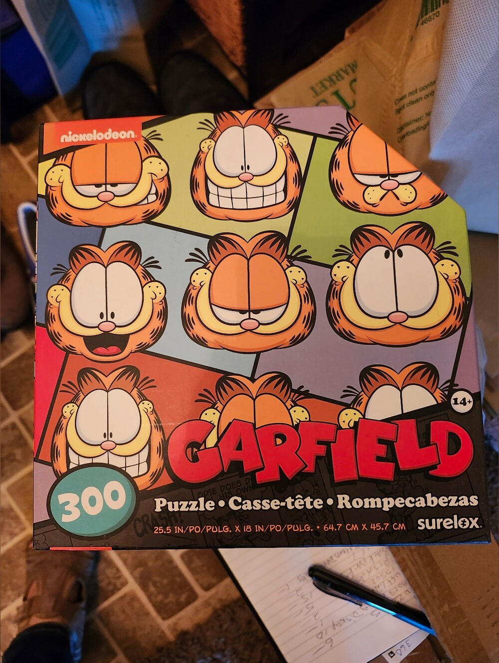 👉*NWT* GARFIELD FACES ~300PC JIGSAW PUZZLE ~SEALED BOX ~NICKELODEON ~SURELOX